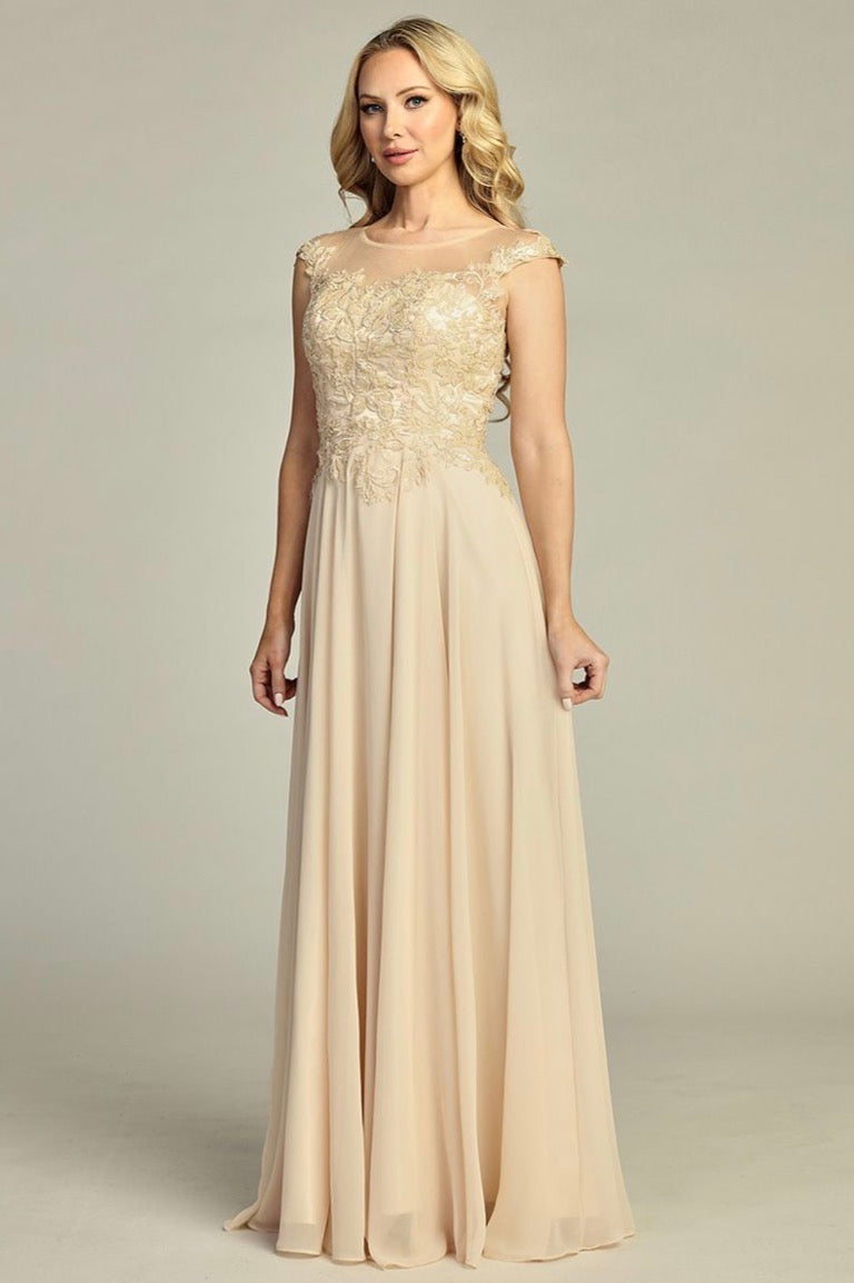 Beads Embellished Embroidered A-line Dress. 7965K BY LET´S CORP