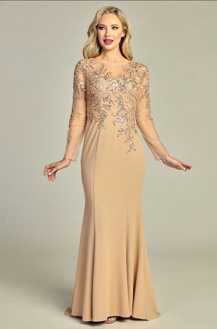 Long sleeves dress for your special event. 7969K BY LET´S CORP