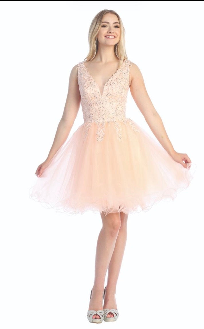Floral Applique Dress. 6249L by LET´S CORP