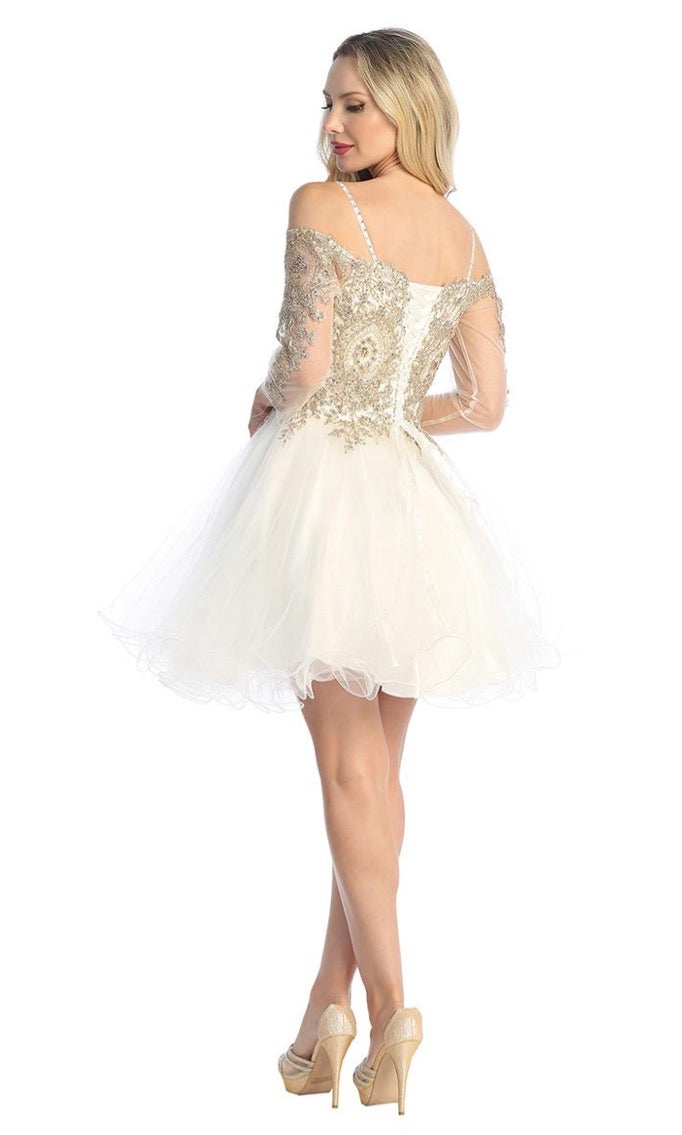 Long sleeve short dress. 6239L LET´S CORP