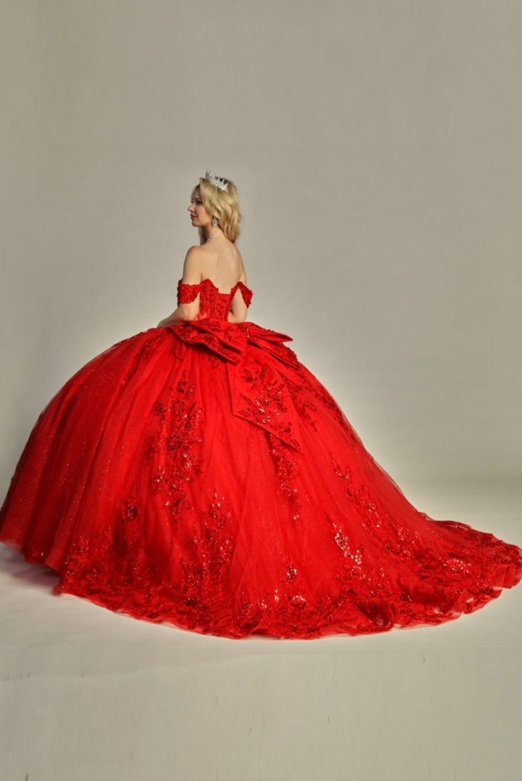 Elegant See-Through Corset Glitter Quince Dress, 8012Q LET´S CORP