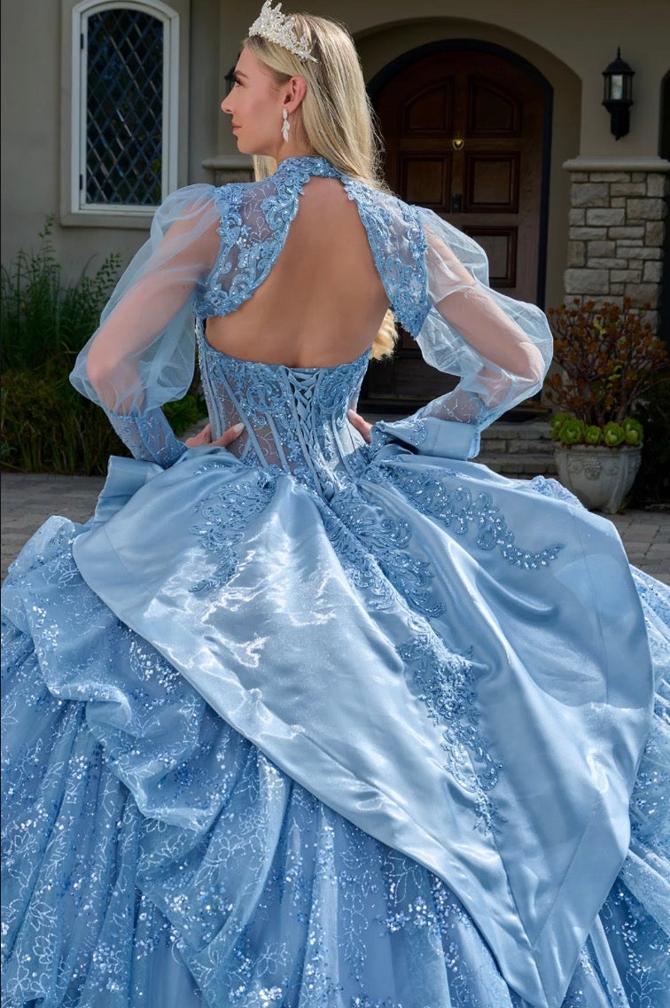 Make a grand entrance in this stunning quinceañera ball gown. Gl3806 BY ELIZABETH K