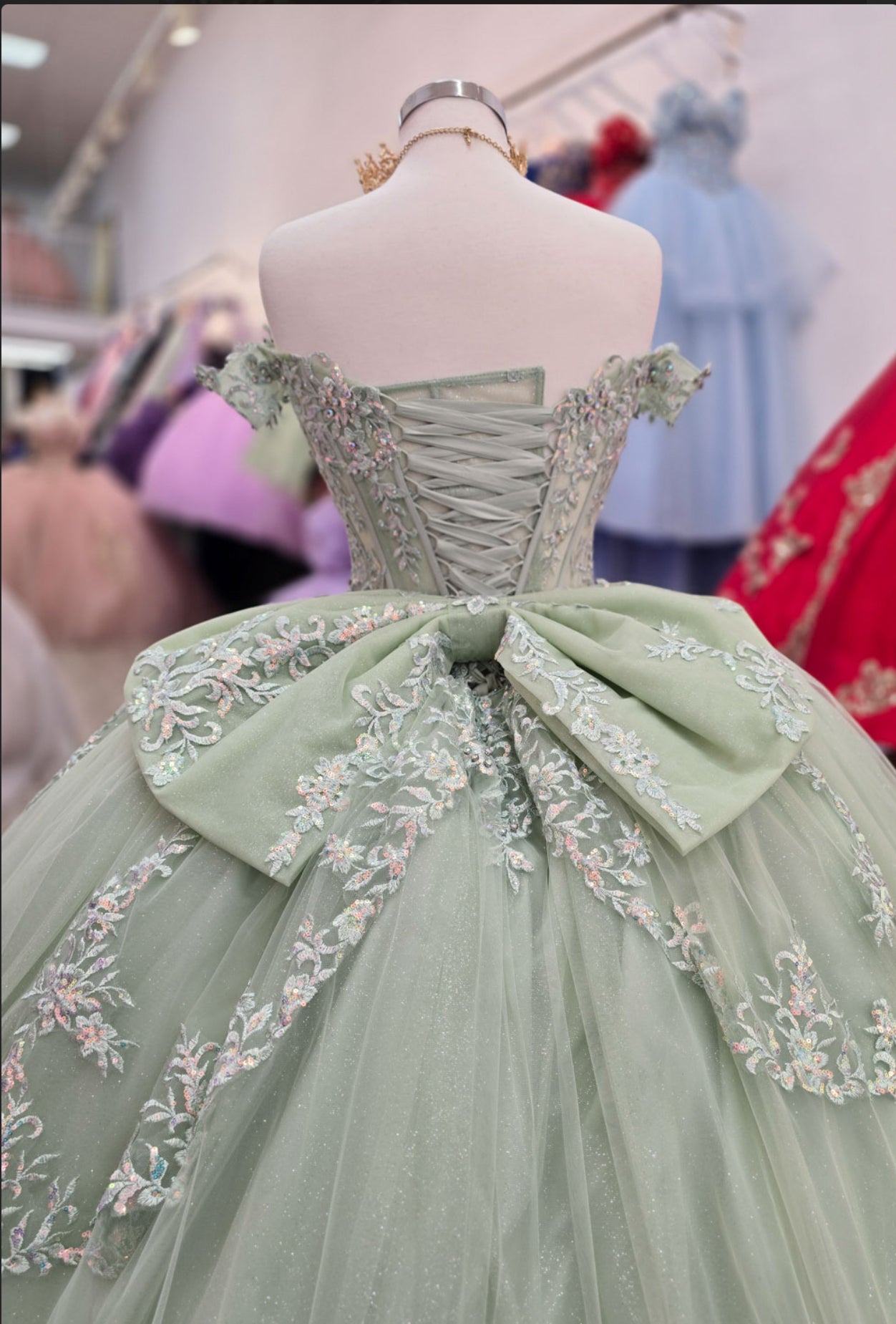Multi-tiered Illusion Skirt, Off Shoulder. PQ1060 by Bella Couture