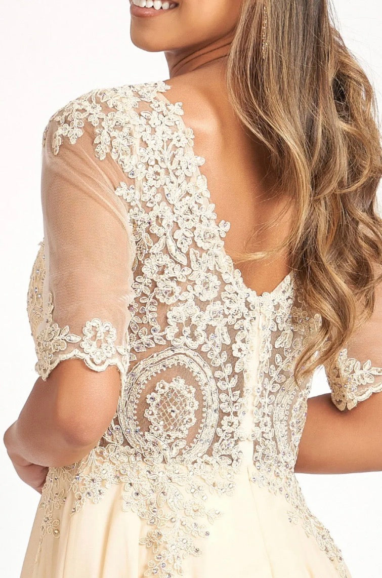 Rhinestone and Embroidery Embellished Chiffon GL1982 by Elizabeth K