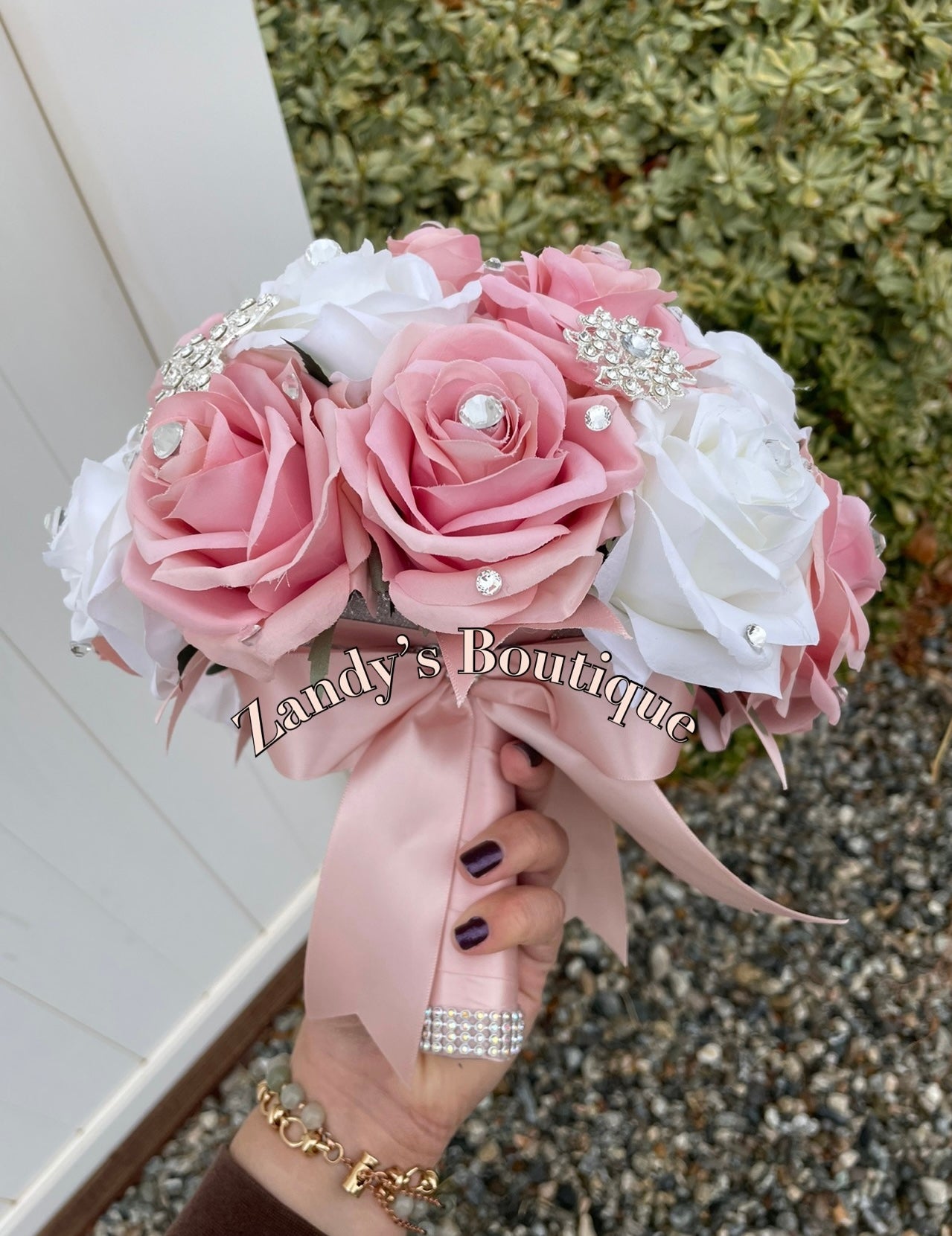 Blush and Ivory with Silver Butterfly Brooches. BLIV035 by MARINA’S CRAFT. PREORDER AVAILABLE!