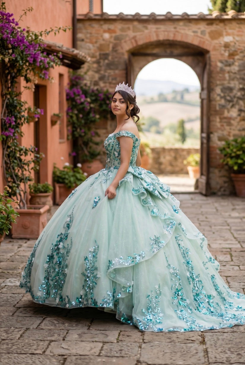 Elegant Quinceanera Dress. 8125J by Cinderella Couture