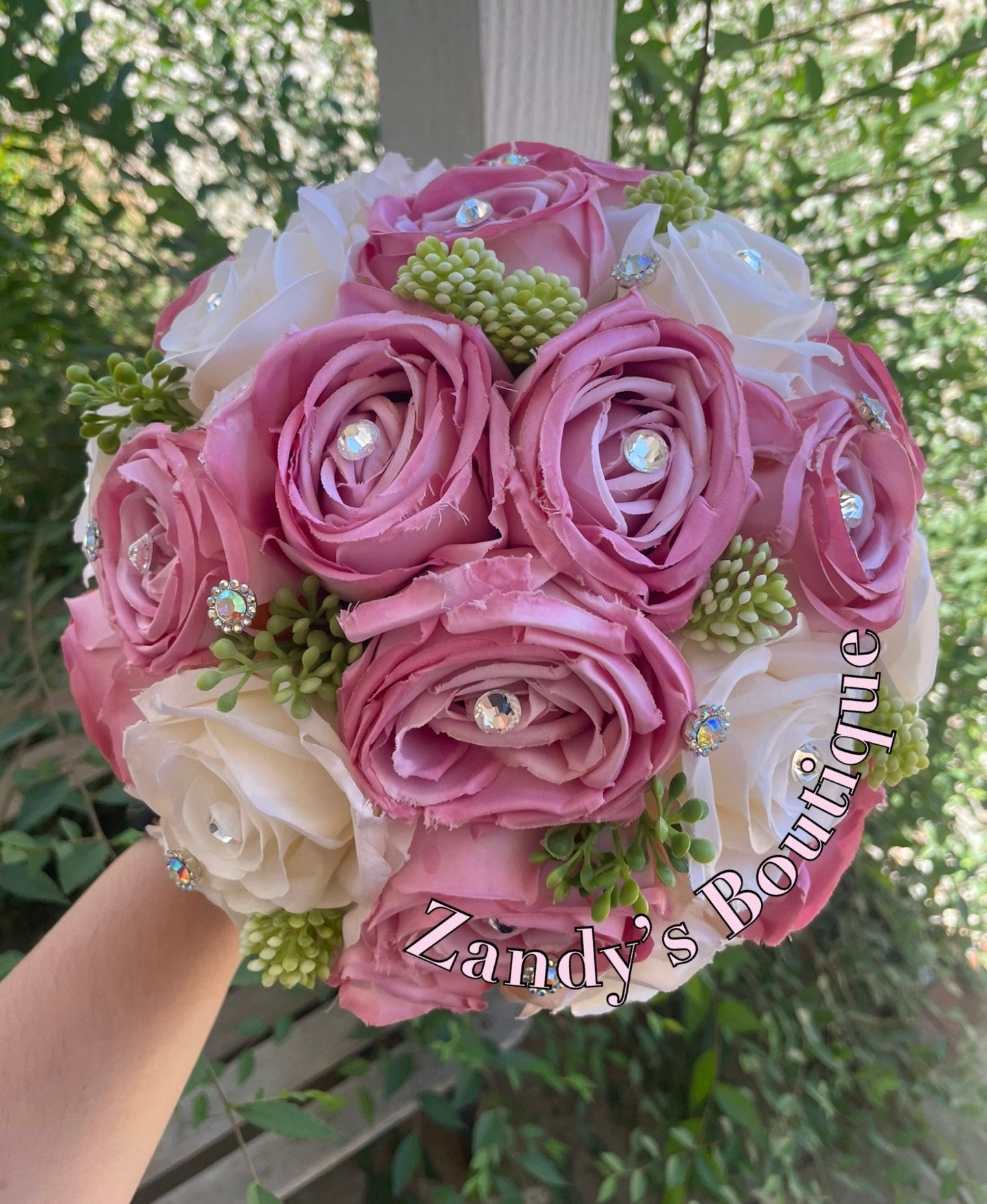 Natural Vintage with Silver Brooches Bouquet. NATRL018 by MARINA’S CRAFT.