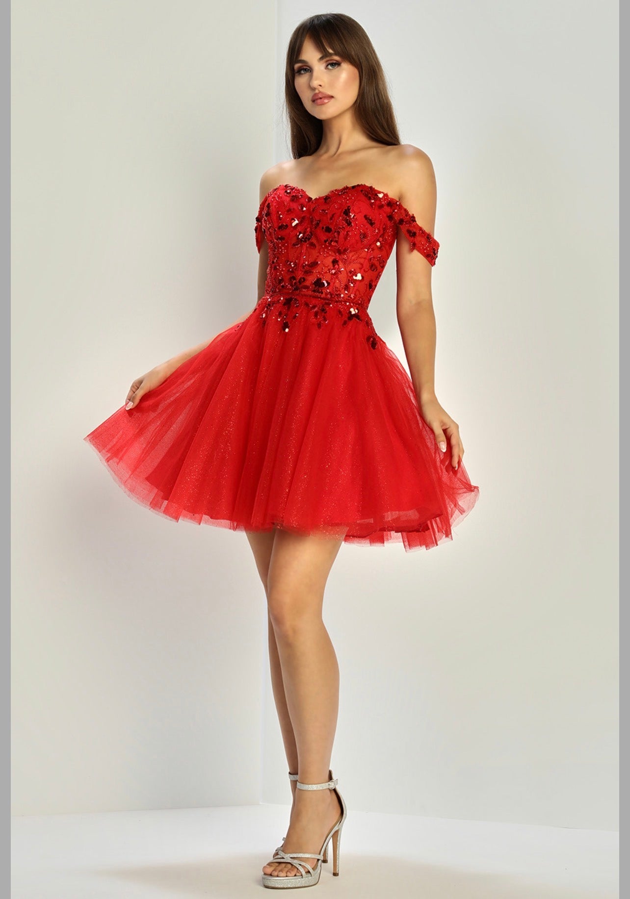 See-through corset, off the shoulderstrap dress. 1070 BY ADORA DESIGN