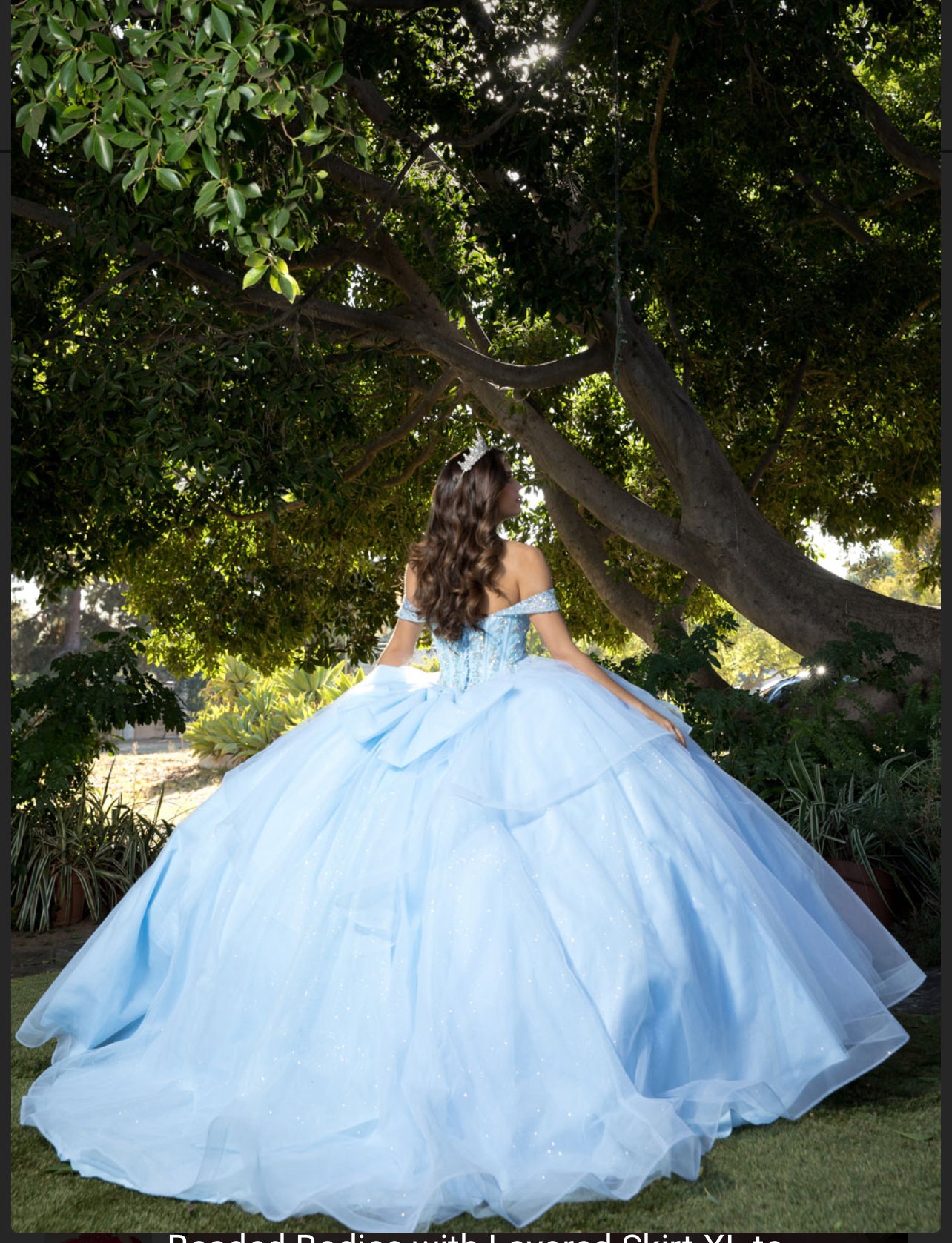 Beaded Bodice with Layered Quince Dress. PQ1063 by Bella Couture