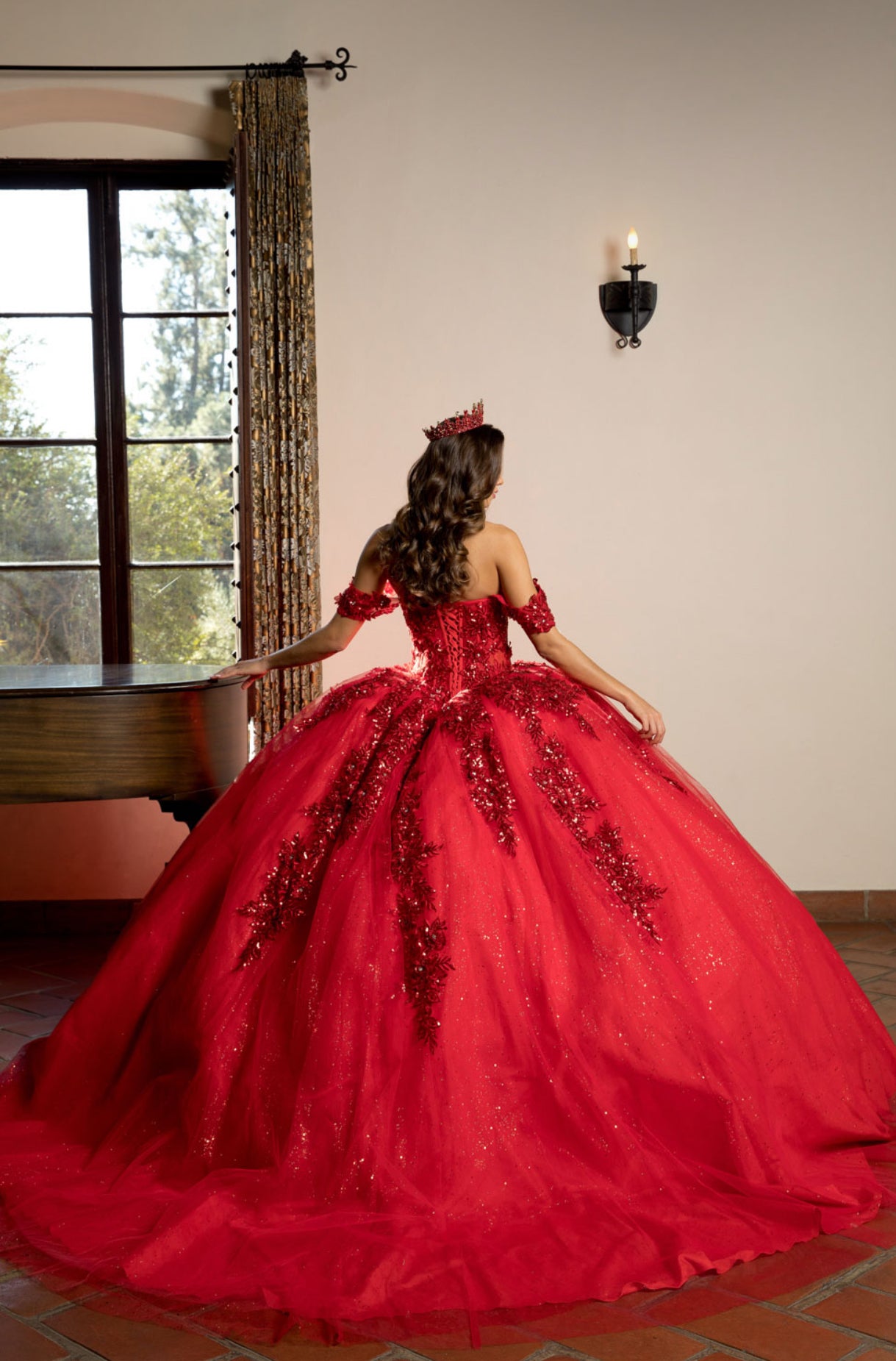 Detachable Sleeve, Sweetheart Neckline. PQ1070 by Bella Couture