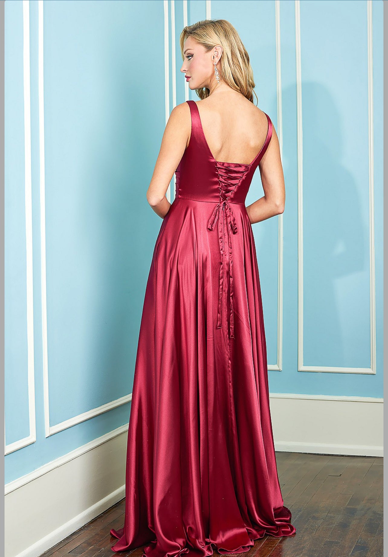 Elegant satin dress perfect for any ocassion. 3147 by ADORA DESIGN