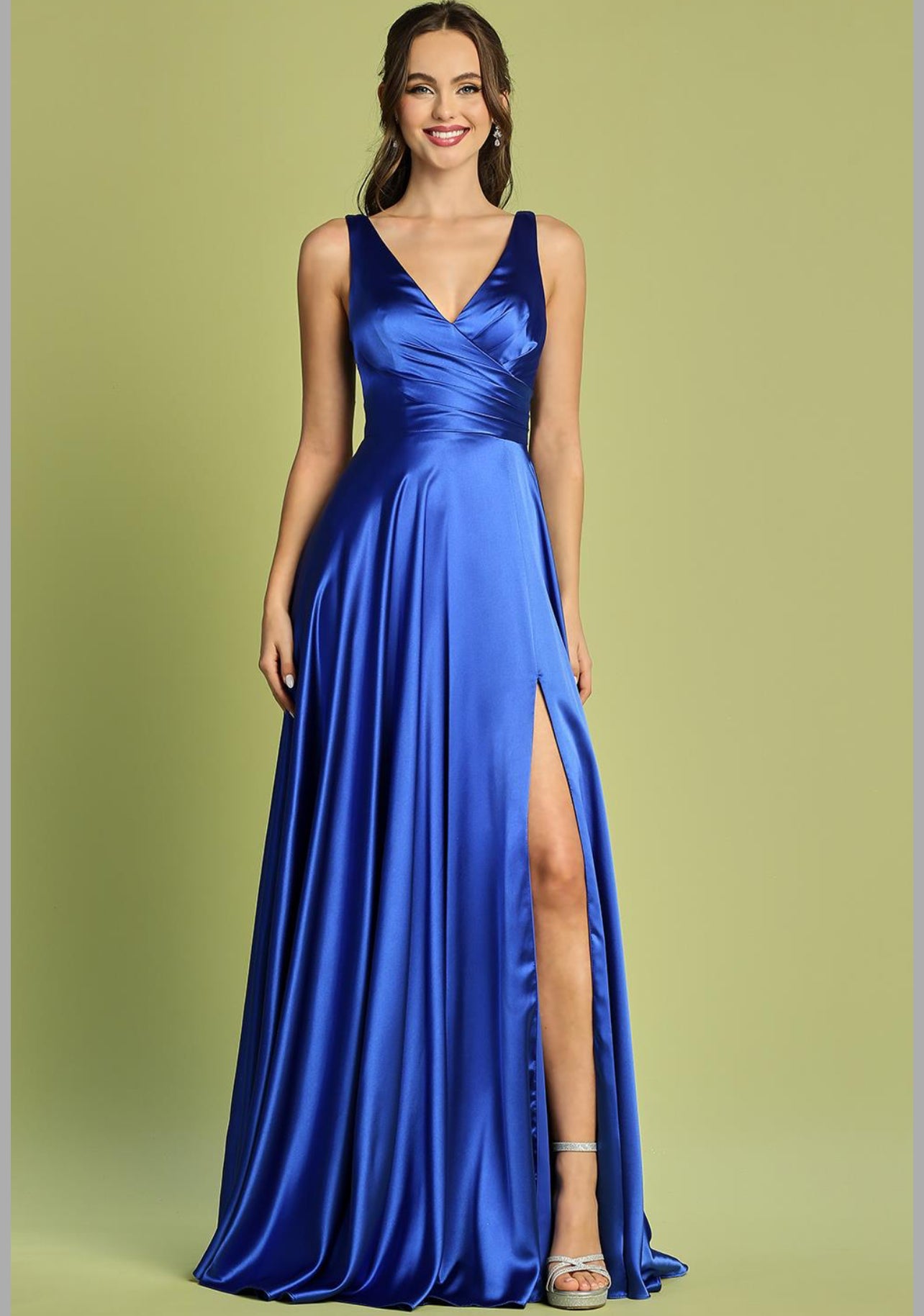 Elegant satin dress perfect for any ocassion. 3147 by ADORA DESIGN