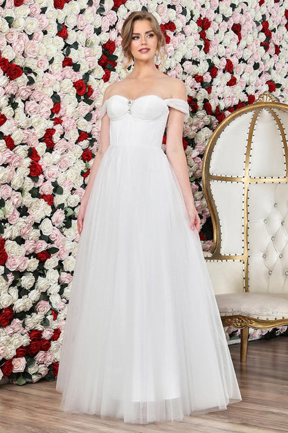 Beautiful dress for the special occasion of the wedding in tulle fabric. 3244-01 BY ADORA DESING