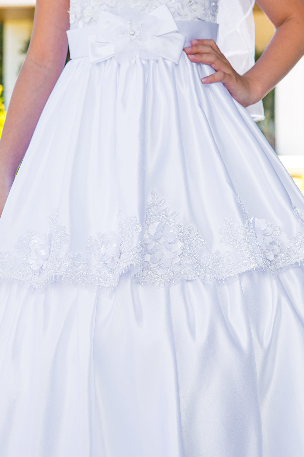 Dress Elegant illusion top satin 2910 by Cinderella Couture
