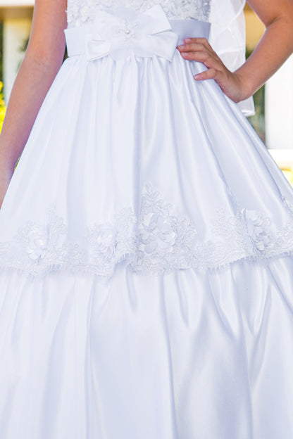 Dress Elegant illusion top satin 2910 by Cinderella Couture