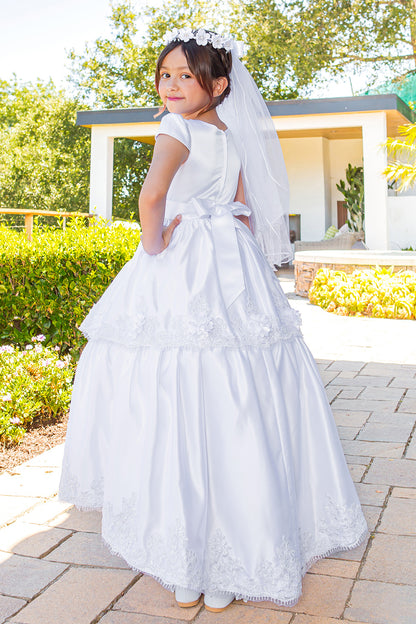 Dress Elegant illusion top satin 2910 by Cinderella Couture