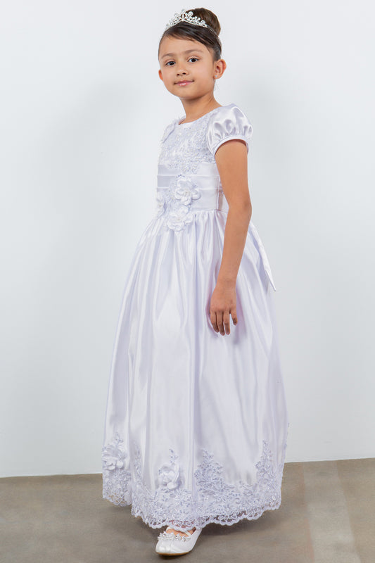 Beautiful communion dress with beads and laces 2911 by Cinderella Couture