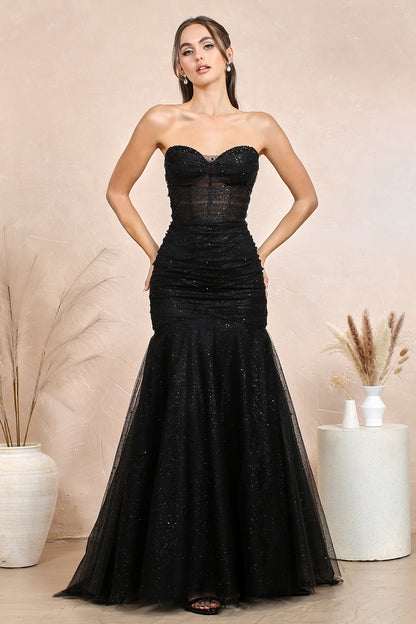 This dress combines glamour, sophistication, and a touch of sparkle to make your night unforgettable. 3207 BY ADORA DESIGN