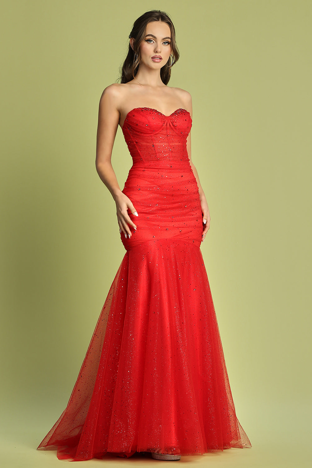 This dress combines glamour, sophistication, and a touch of sparkle to make your night unforgettable. 3207 BY ADORA DESIGN