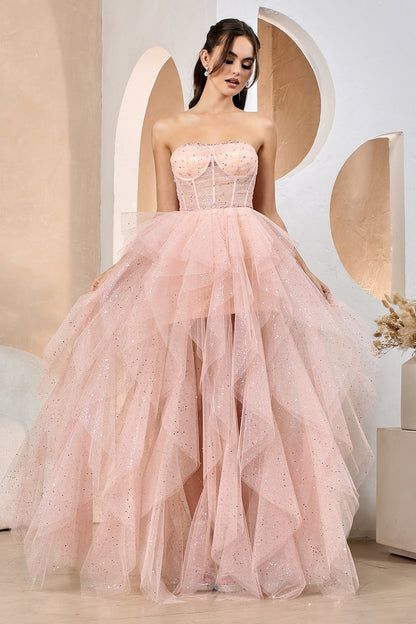 This dress combines elegance and sparkle for a standout look. 3210 BY ADORA DESIGN