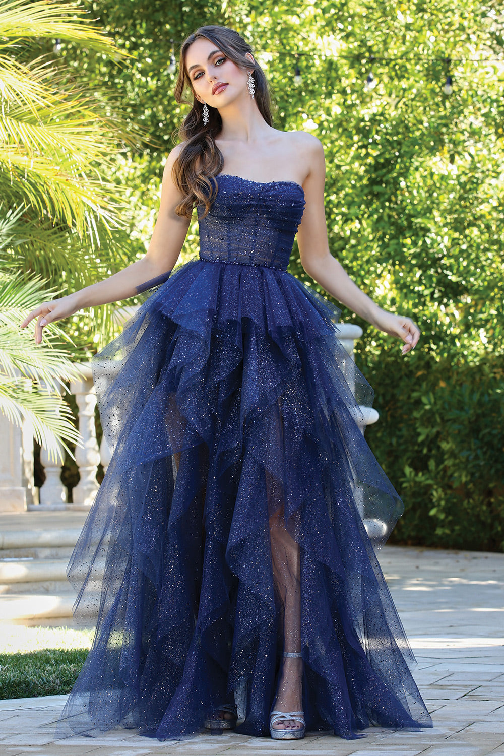 This dress combines elegance and sparkle for a standout look. 3210 BY ADORA DESIGN