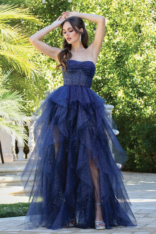 This dress combines elegance and sparkle for a standout look. 3210 BY ADORA DESIGN