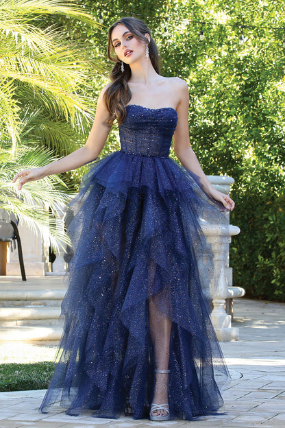 This dress combines elegance and sparkle for a standout look. 3210 BY ADORA DESIGN