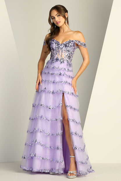 This dress perfect for prom or any glamorous event where you want to feel confident, radiant, and unforgettable. 3213 BY ADORA DESIGN