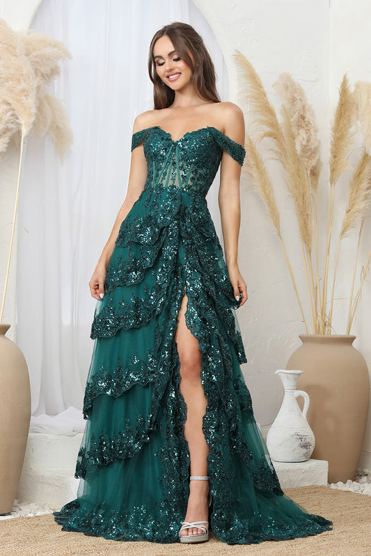 This dress ensures you feel as amazing as you look. Step into the spotlight with confidence and grace! 3214 BY ADORA DESIGN