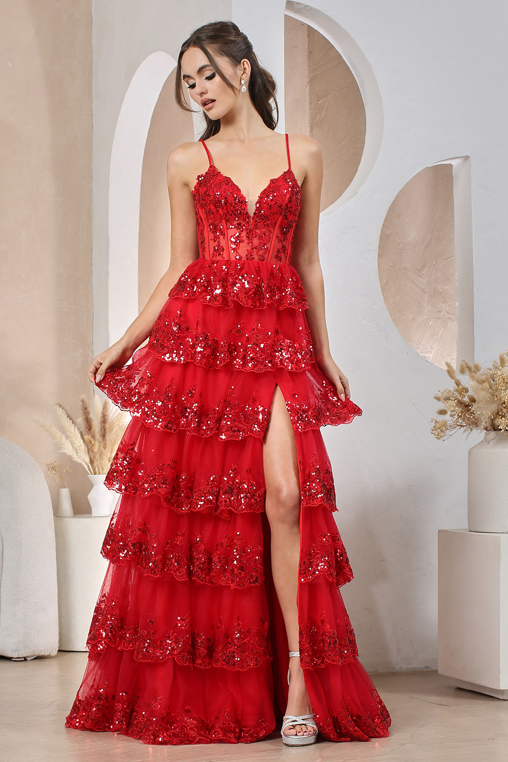 This dress ensures you’ll turn heads and feel confident all night long. 3218 ADORA DESIGN