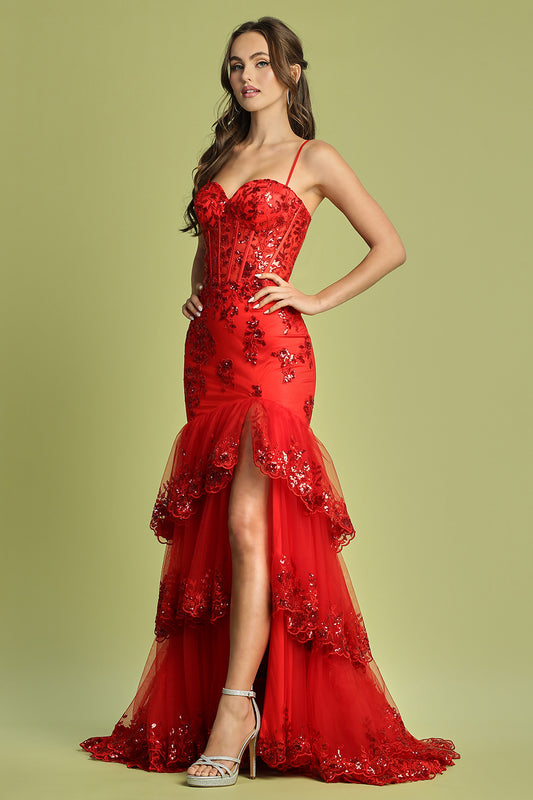 This dress ensures all eyes are on you. Feel confident, radiant, and ready to own the night! 3221 BY ADORA DESIGN