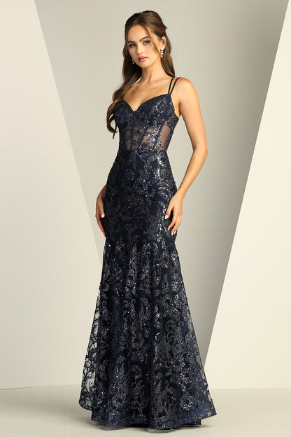 This elegant fitted dress features delicate lace detailing that exudes timeless beauty, 3236 BY ADORA DESIGN