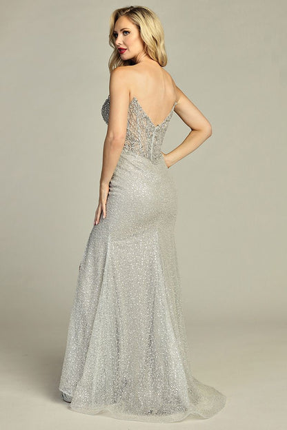 Beautiful dress whit glitter and jewelry special for prom or any events 7990L BY LET'S CORP