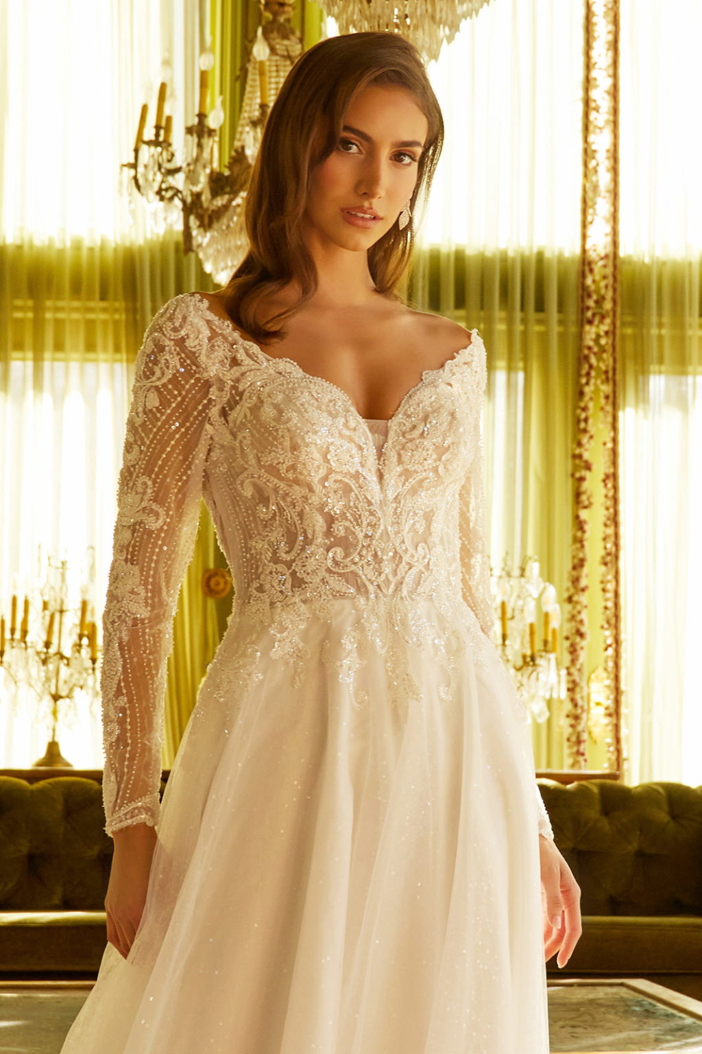 Look beautiful in this timeless, A-line silhouette dress. Perfect for a wedding GL3530 BY GLORIA