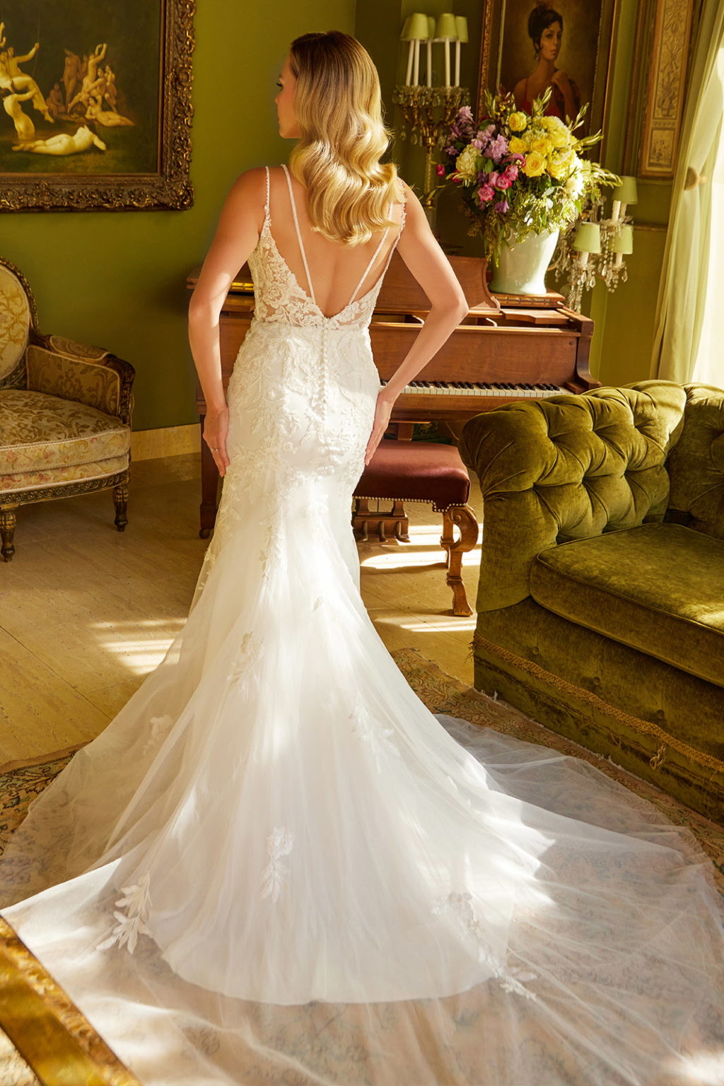 Exchange vows in this sequin embroidered wedding dress. GL3533 BY GLORIA