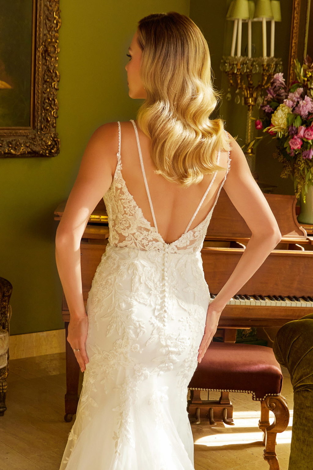 Exchange vows in this sequin embroidered wedding dress. GL3533 BY GLORIA