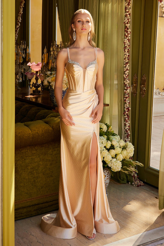 Feel and look gorgeous with this fitted, floor length dress. GL3538 GLS BY ELIZABETH K