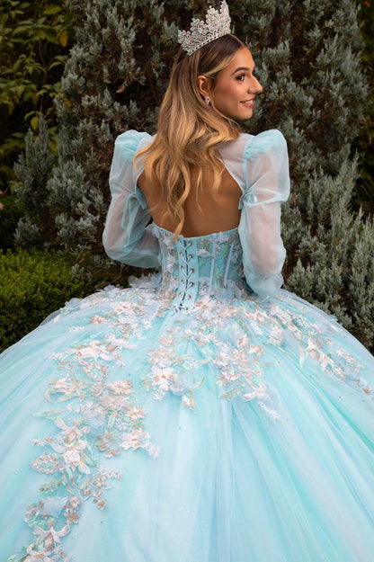 BEAUTIFUL DRESS 3D FLOWER,WITH A TAIL SO LONG. GL3577(GLS) BY GLORIA
