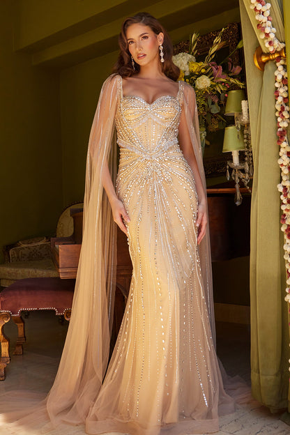 Look luxurious in this bead, jewel and sequin decorated dress GL3583 GLS BY GLORIA