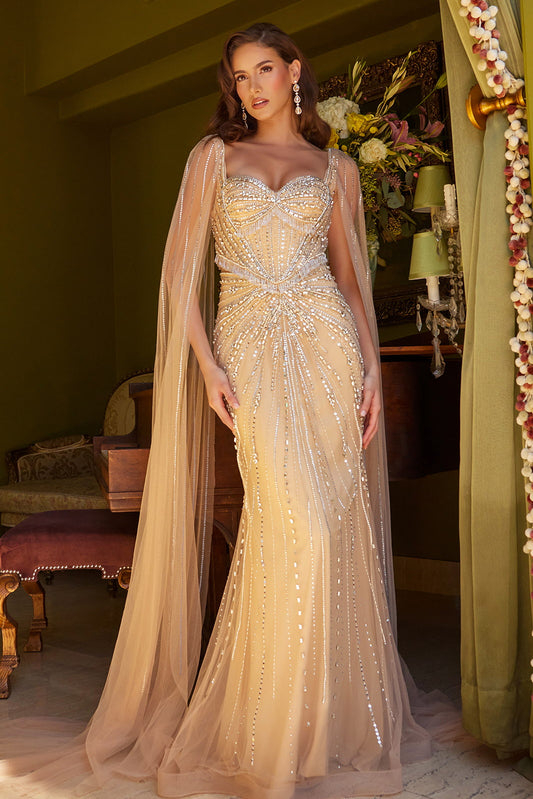 Look luxurious in this bead, jewel and sequin decorated dress GL3583 GLS BY GLORIA