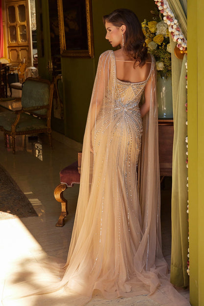Look luxurious in this bead, jewel and sequin decorated dress GL3583 GLS BY GLORIA