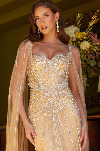 Look luxurious in this bead, jewel and sequin decorated dress GL3583 GLS BY GLORIA