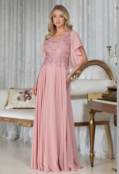 Show off in this beaded, sequin embroidered dress. 3318-03 BY ADORA DESIGN