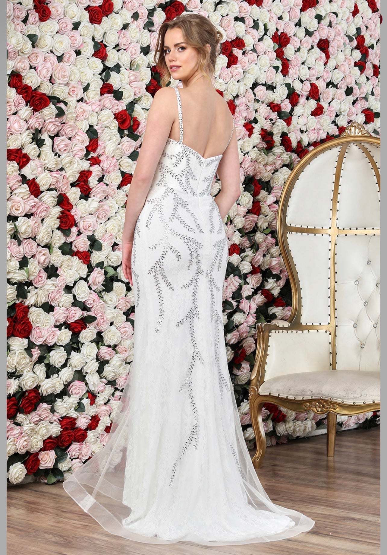 With gems design and a little touch of tulle. 3304-01 by ADORA DESIGN