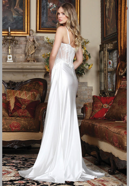 Satin mermaid spaghetti straps dress. 3302-01 by ADORA DESIGN