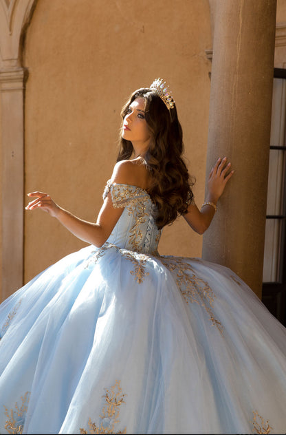 COMING SOON!  Gem Stone, Embroidered Dazzling Quinceanera Ball Gown. PQ1068 by Bella Couture