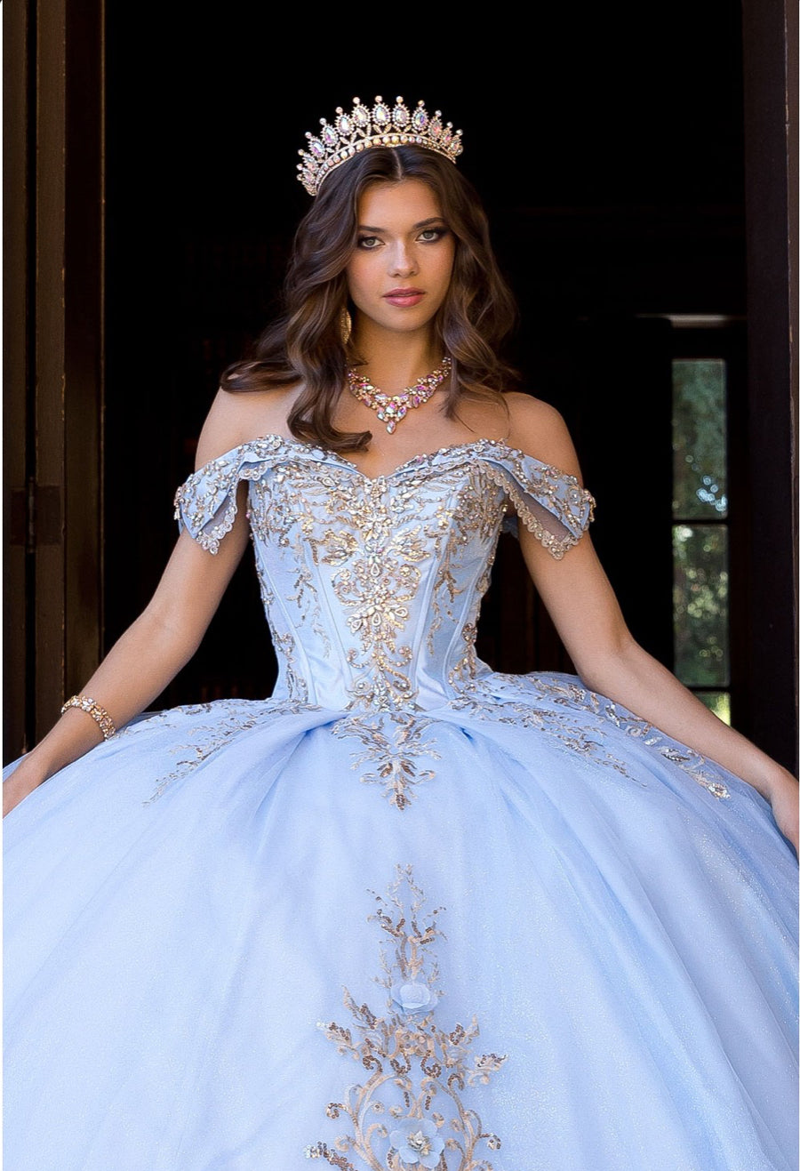 COMING SOON!  Gem Stone, Embroidered Dazzling Quinceanera Ball Gown. PQ1068 by Bella Couture