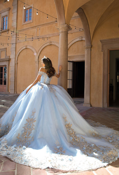 COMING SOON!  Gem Stone, Embroidered Dazzling Quinceanera Ball Gown. PQ1068 by Bella Couture