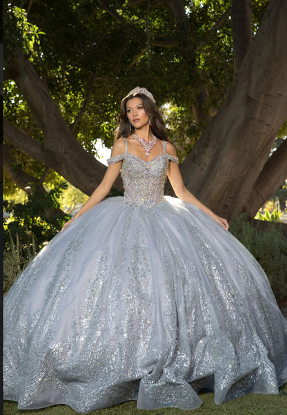Platinum Quinceanera Dress. PQ1077 by Bella Couture