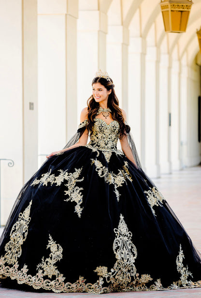 Embroidered Lace Quinceanera dress. PQ1016 By Bella Couture.